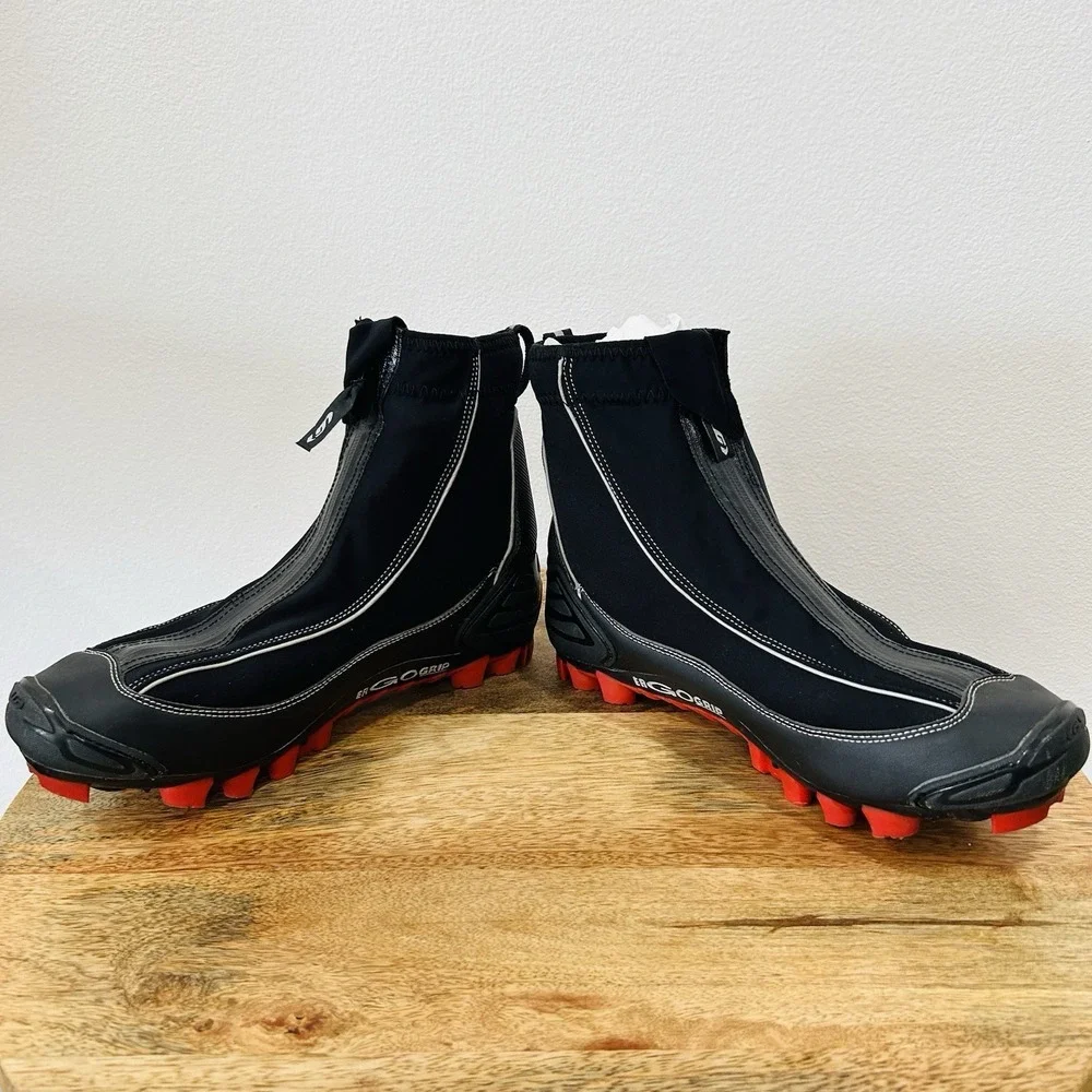 Louis Garneau 0 Degree Ergo Grip winter cycling shoes Men's 11.5 EU 45 Black Red